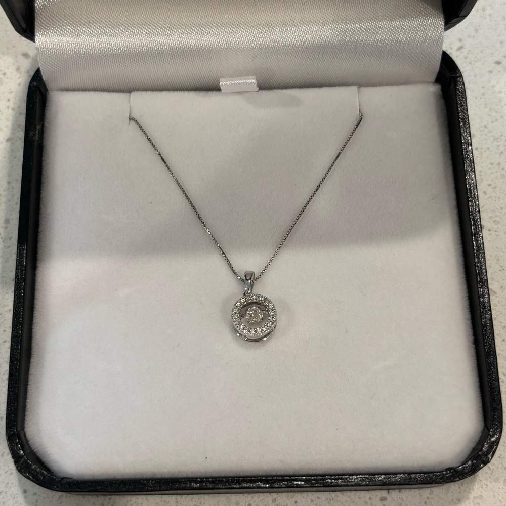 The Cherish Collection Diamond Necklace 10K DIA Dazzle RD Pendant